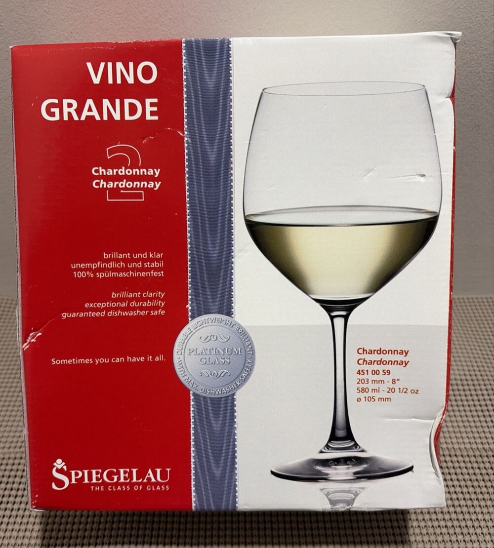 Spiegelau Vino Grande Chardonnay White Wine Platinum Glass 8 inch Set 2